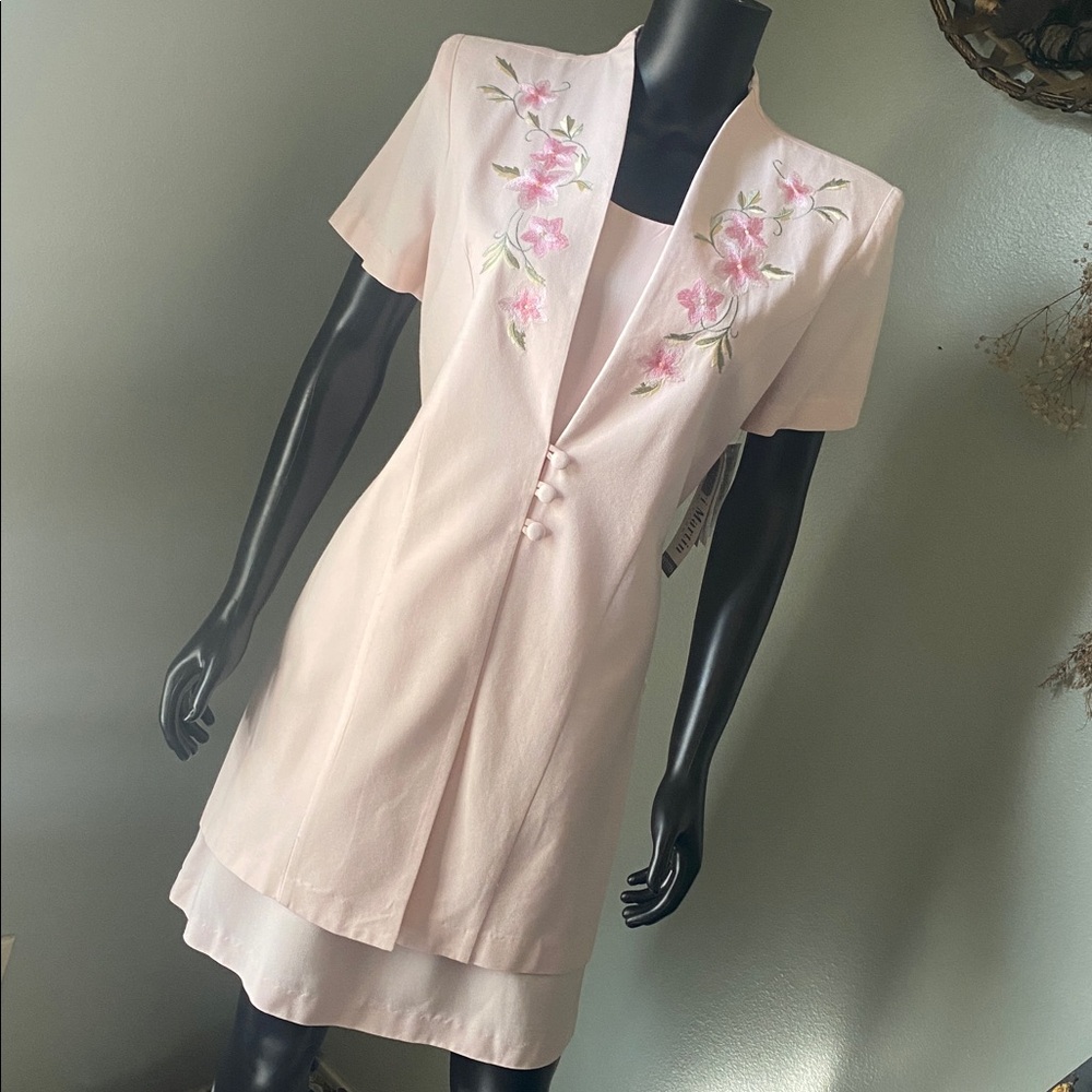 VINTAGE Sheri Martin Blush Pink Floral Dress NWTs